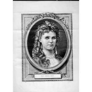  1870 ANTIQUE PORTRAIT MDLLE. CHRISTINE NILSSON LADY