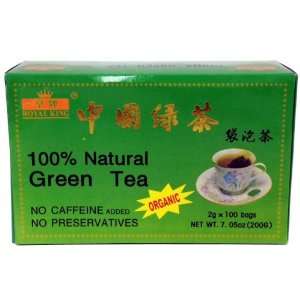   Green Tea 100 Tea Bags, Organic, No Caffeine Added, No Preservatives