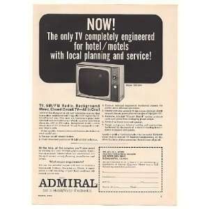  1963 Admiral Hotel Motel TV Television Model T9219H Print 