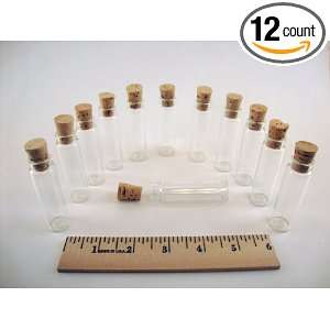 Cork Stoppered Glass Vials, 2 Dram, Pack of 12  Industrial 