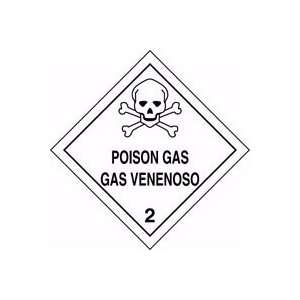   Labels POISON GAS / GAS VENENOSO (W/GRAPHIC) 4 x 4