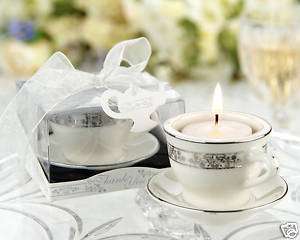 Teacups & Tealights Miniature Porcelain Candle Favor  