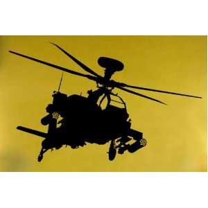   Wall Art Decal Sticker Military Apache Helicopter 