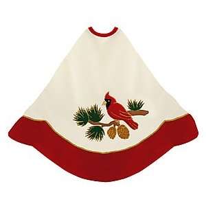  48 Cardinal On Pine Velvet Tree Skirt