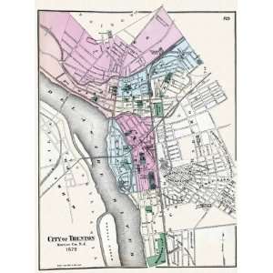  TRENTON & MERCER COUNTY NEW JERSEY (NJ) MAP 1872