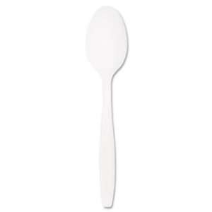  Cup Company Guildware Heavyweight Plastic Teaspoons, White, 10 Boxes 