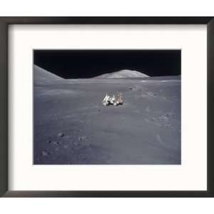  Apollo 17 Lunar Rover on Moon with Astronaut Framed 