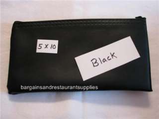 Three Vinyl Bank Coin Transit Zipper Bag 5 x10 Black  