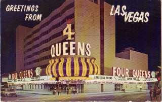 Postcard 167622 4 Queens Hotel Las Vegas Neon Sign  