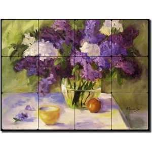 Fragrant Aroma by Bette Jaedicke   Flowers Floral Tumbled Marble Tile 