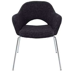  Saarinen Style Arm Chair in Black Fabric