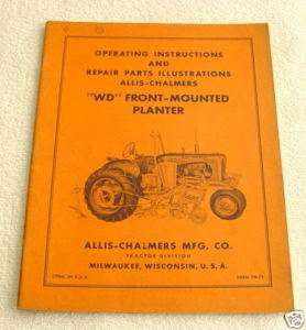 ALLIS CHALMERS WD FRONT MOUNTED PLANTER OPR PART MANUAL  