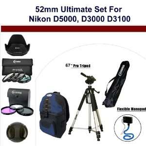  52mm Ultimate Set for Nikon D5000, D3000 D3100 Digital SLR 