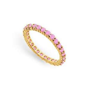  Pink Sapphire Eternity Band  14K Yellow Gold   1.00 CT 