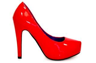 Ammi I 4 Women Shiney Glam Almond Toe Platform   Red