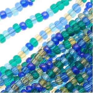   Beads Mix Lot 11/0 Lagoon Blue Aquas 1/2 Hank Arts, Crafts & Sewing