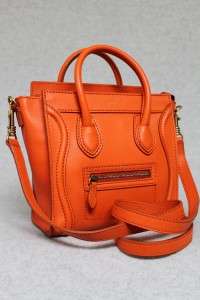 Celine Nano Vermilion Smooth Leather Luggage Messenger Bag New Cruise 