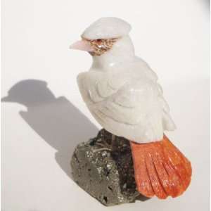  Natural Gemstone Aragonite Bird Carving Figurine 3.0 