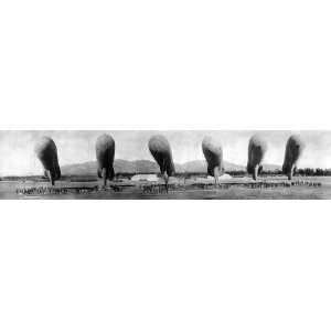   PANORAMA OF BALLOONS AT REST 1919 ARCADIA CALIFORNIA 