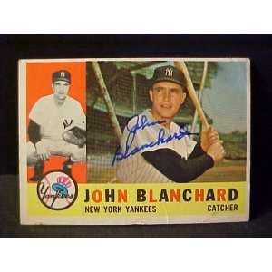 John Blanchard New York Yankees #283 1960 Topps Autographed Baseball 