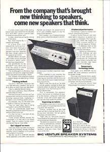 RARE 1976 BIC Venturi Speaker Ad  