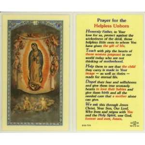 Our Lady of Guadalupe Prayer Card   Prayer for the Unborn (800 720 