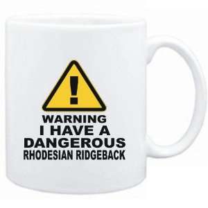  Mug White  WARNING  DANGEROUS Rhodesian Ridgeback  Dogs 