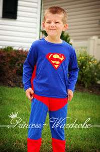 New Superman Outfit Boy Kid Party Costume Present 2 8Y #P18  