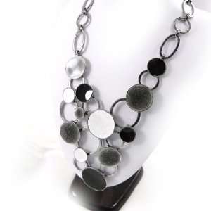    Necklace french touch Arlequin black white flakes. Jewelry