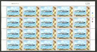 KIRIBATI, RARE OFFICIAL STAMP WITH WMK 1 CENT, BL OF 20  
