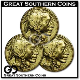 GOLD American Buffalo Coins 3   1oz FINE 24K GOLD Coins **ALL GEMS 