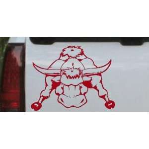 Red 8in X 10.3in    Mean Bad Bull Western Car Window Wall Laptop Decal 