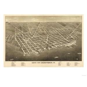  Sandusky, Ohio   Panoramic Map Premium Poster Print, 24x32 