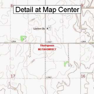  USGS Topographic Quadrangle Map   Thompson, Iowa (Folded 