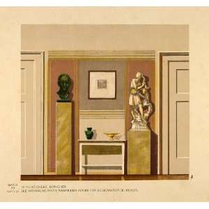  1929 Art Deco Interior Design Sculpture Display Litho 