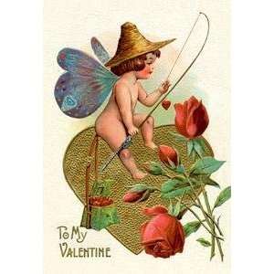  Vintage Art Fishing For Hearts   10526 7
