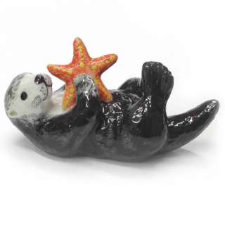  Crittez Otter Sea Starfish Figurine Porcelain Miniature Wee Animal