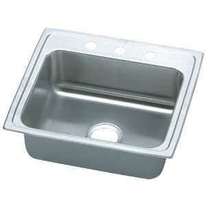   Inch by 19 1/2 Inch Single Bowl Three Hole Kitchen Sink, Lustertone
