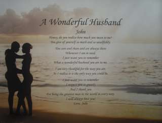 PERSONALIZED LOVE POEM FOR HUSBAND BIRTHDAY, CHRISTMAS OR VALENTINES 