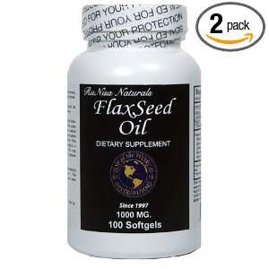 RaNisa Naturals Flaxseed Oil Capsules, 100 Softgel Capsules (Pack of 2 
