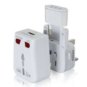  World Travel Adapter with USB Charging Port + Surge 