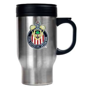 Chivas USA MLS 16oz Stainless Steel Travel Mug   Primary Team Logo 