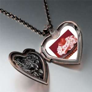  Chocolate Cupcake Love Photo Locket Pendant Necklace 