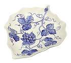 ANDREA BY SADEK Williamsburg Blue In Bloom 9 Porcelain Leaf Dish 