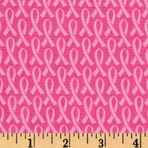  44 Wide Pink Ribbons Ribbon Pink/Pink Fabric By The Yard 