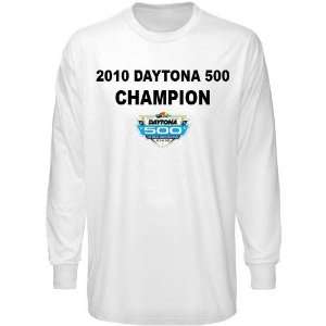NASCAR Jeff Gordon White 2010 Daytona 500 Champion Long Sleeve T shirt 