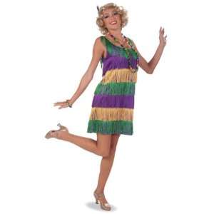   Mardi Gras Frisky Flapper Adult Costume / Green/Purple   Size Standard