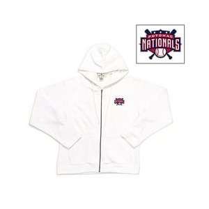 Potomac Nationals Womens Zip Front Hoody by Antigua Sport   White 