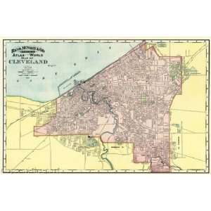  CLEVELAND OHIO (OH/CUYAHOGA COUNTY) MAP BY RAND, McNALLY 