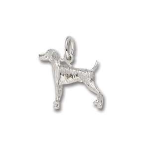  Rembrandt Charms Weimaraner Charm, 14K White Gold Jewelry